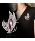 XSB286 - Elegant Purple Crystal Butterfly Brooch